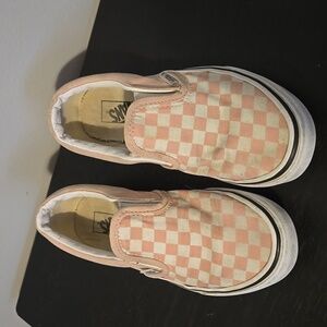 Vans Kids Slip-On Checkerboard Sneakers - Light Pink & White